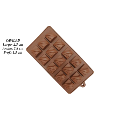 MOLDE CARAMELO 15 CAVIDADES 2.5X2.8X1.5 CM SIL001150