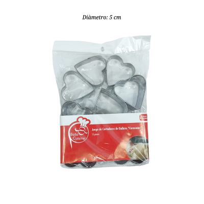 CORTADOR GALLETA CORAZON 15PZ 3-0146