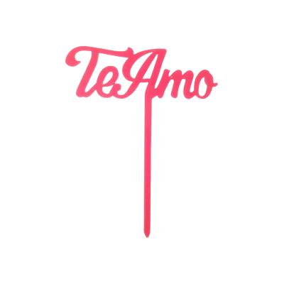 DECO ACRIL TE AMO FUCSIA BRILLOS CTP000686