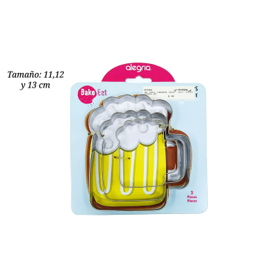 JGO CORTA  AINOX TARRO CERVEZA 11X13CM 3PZ CTR000608