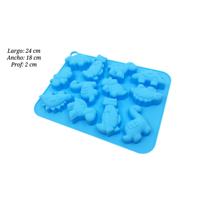 MOLDE SILI DINOSAURIOS 12CAV 24X18X2CM SIL001382