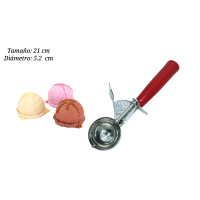 CUCHARA HELADO ABACO ROJA 4.6CM 50MM 50G(04-1006GR)