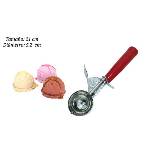 CUCHARA HELADO ABACO ROJA 4.6CM 50MM 50G(04-1006GR)