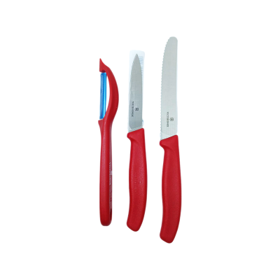 SET CUCHILLOS VERD/PELAD,3PZ,ROJO 6.7111.31 VIC