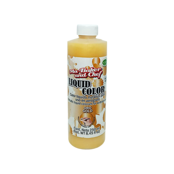 LIQUIDO COLOR METALICO ORO 250ML BAKER