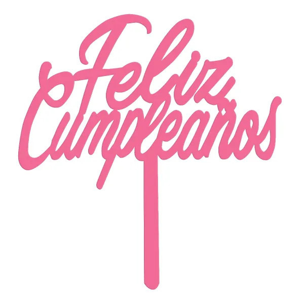 DECO ACRIL FELIZ CUMPLEAÑOS FUCSIA CTP000792