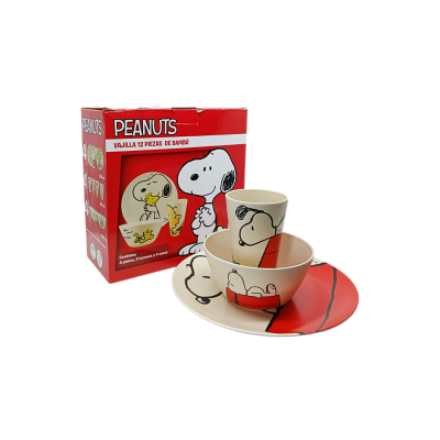 VAJILLA DE BAMBU SNOOPY 12PZ 1762-20