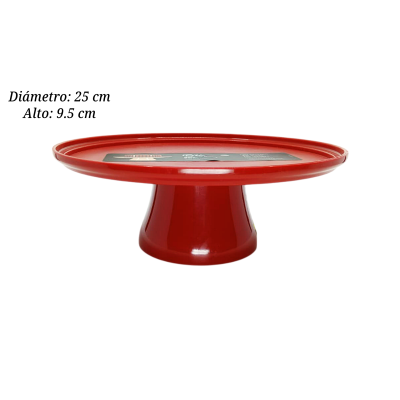 PLATO MEDIANO 25 CM CON PIE ROJO 1779-70