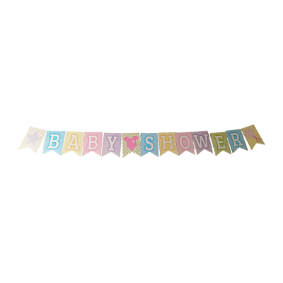 BANDERIN BABY SHOWER COLORES PASTEL PPR1595