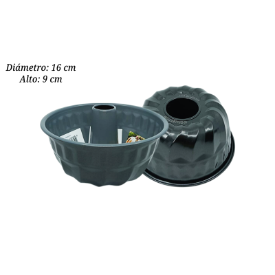 MOLDE AA BUNDT NEGRO 16X9CM PAN000190