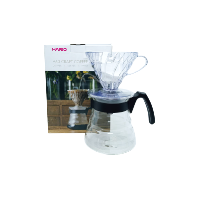 SET V60 HARIO C/JARRA,DRIPPER,FILTR,TAPA Y CUCHA ABC-076 ETR