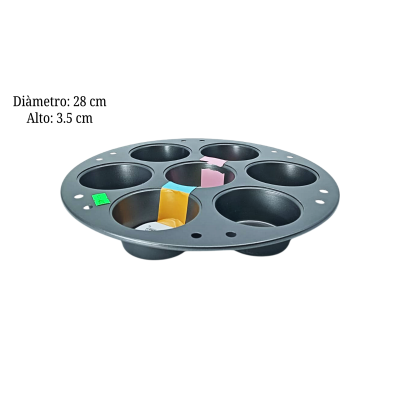 MOLDE AA MUFFIN 28X3.5CM 7CAV TOL001159