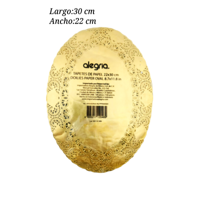 BLONDA OVAL 22X30 DORADA PPR000583 100PZ