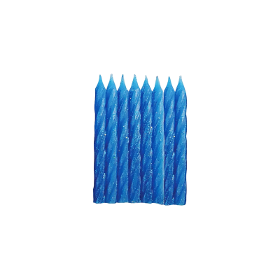 VELA ESPIRAL AZUL BRILLOS (24PZ) CND000857