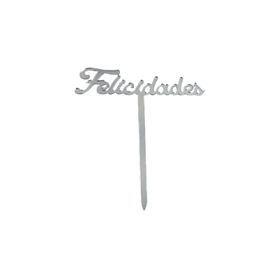 DECO ACRIL FELICIDADES PLATA 19X6CM CTP000687