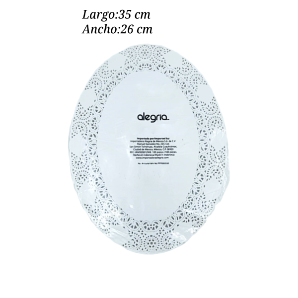 BLONDA OVAL 26X35 BLANCA PPR000550 100PZ