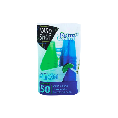 VASO PLASTICO NUM 2 NEON AZUL/VERDE PRIMO CJ20PQ (PQ50PZ)