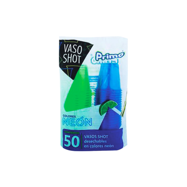 VASO PLASTICO NUM 2 NEON AZUL/VERDE PRIMO CJ20PQ (PQ50PZ)