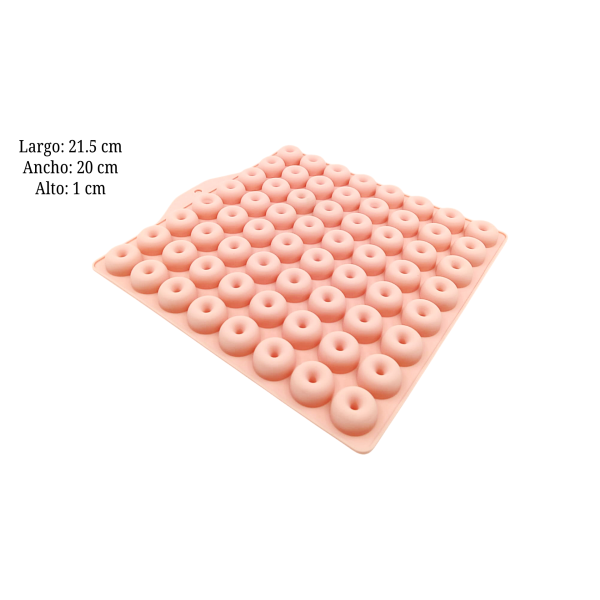 MOLDE SILI MINI DONAS 64CAV 21.5X20X1CM SIL001300