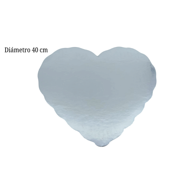 BASE PASTEL CORAZON 40CM PLATA