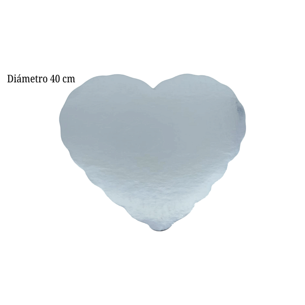 BASE PASTEL CORAZON 40CM PLATA