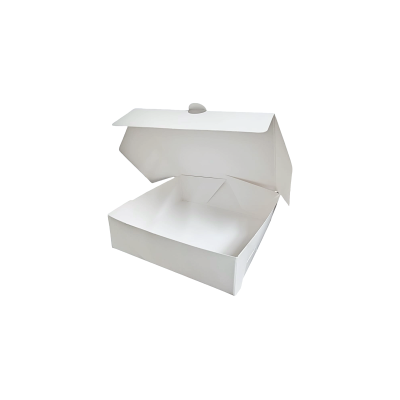 CAJA PARA TARTA PASTEL BLANCO 20X20X6CM ESPULGAR PLATA