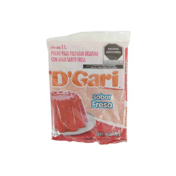 GELATINA D´GARI SABOR FRESA AGUA 50X120GRS