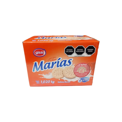 GALLETA MARIAS GISA 1.02KG/6ROLLOS