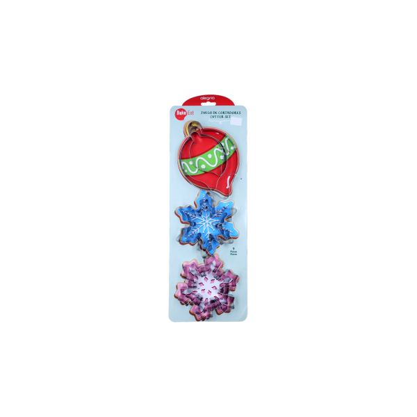 JGO CORTADOR AINOX ESFERA NAVIDAD, COPOS DE NIEVE 9PZ CTR000615