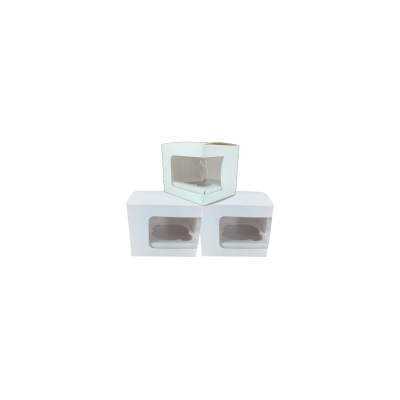 CAJA CUPCAKES 1 CAVIDAD BLANCA COLOR PASTELO