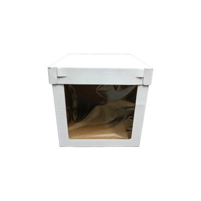 CAJA PARA PASTEL 30X30X30 TYF CON VENTANA BLANCA