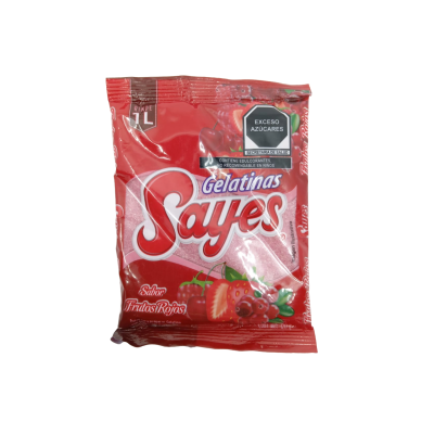 GELATINA SAYES SABOR FRUTOS ROJOS 50/120GRS