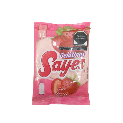 GELATINA SAYES SABOR FRESA LECHE 50/120GRS