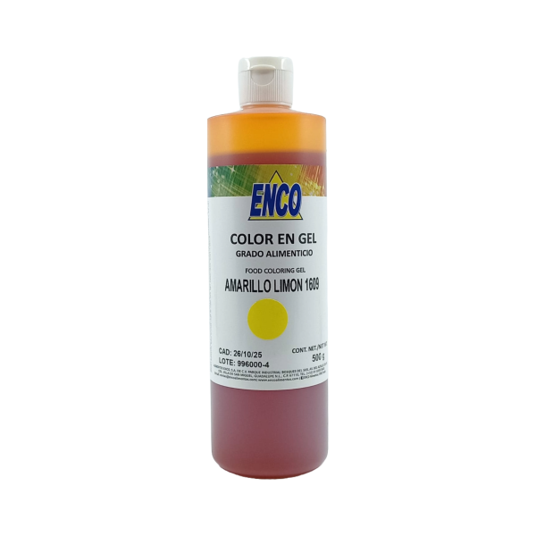 COLOR AMARILLO LIMON EN GEL 500GR ENCO