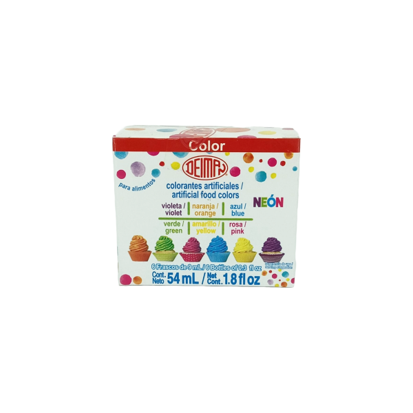 COLORANTE GELICOLOR NEON CAJILLA 6PZ20GR DEIMAN