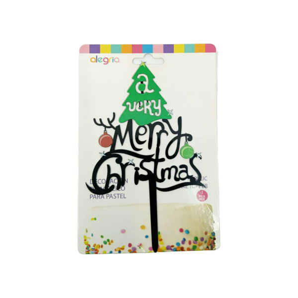 DECO ACRIL CTP000806 A VERY MERRY CHRISTMAS NEGRO