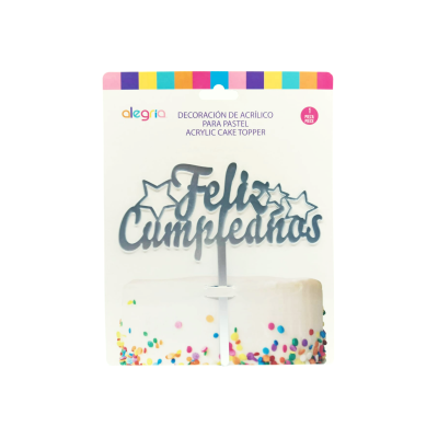 DECO ACRIL FELIZ CUMPLEANOS PLATA CTP000731