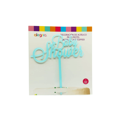 DECO ACRIL BABY SHOWER AZUL BRILLO 18X8CM CTP000680