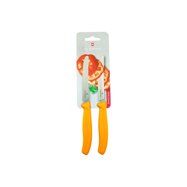 CUCHILLO LEGUMBRES,FILO DENT,NARANJA, 2 PZ 6.7836.L119B VIC