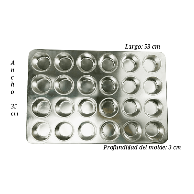 MOLDE ESTAÑADO PARA MANTECADAS CON 24 CAVIDADES P110