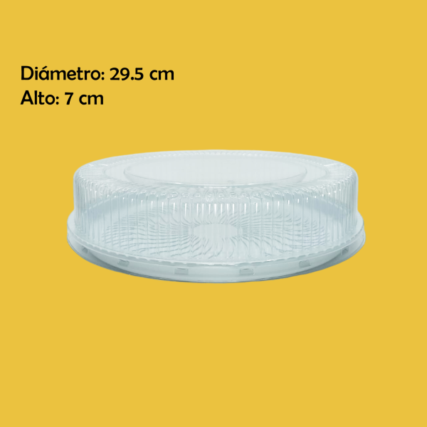 DOMO PASTEL REDONDO BAJO 2KG 29.5X7CM BCO GUA G60MB