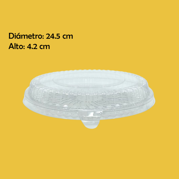 DOMO PARA PASTEL CON TAPA 24.5X4.2CM CRISTAL G-30 GUA