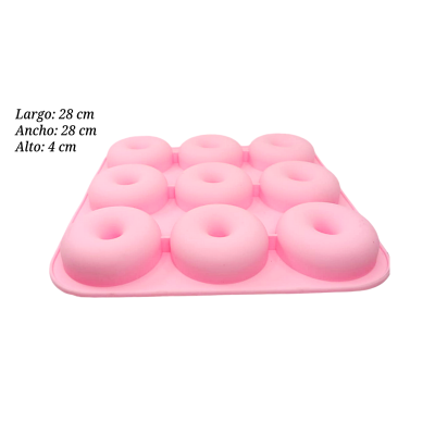 MOLDE SILICON DONAS 9CAV 28X28X4CM SIL001354