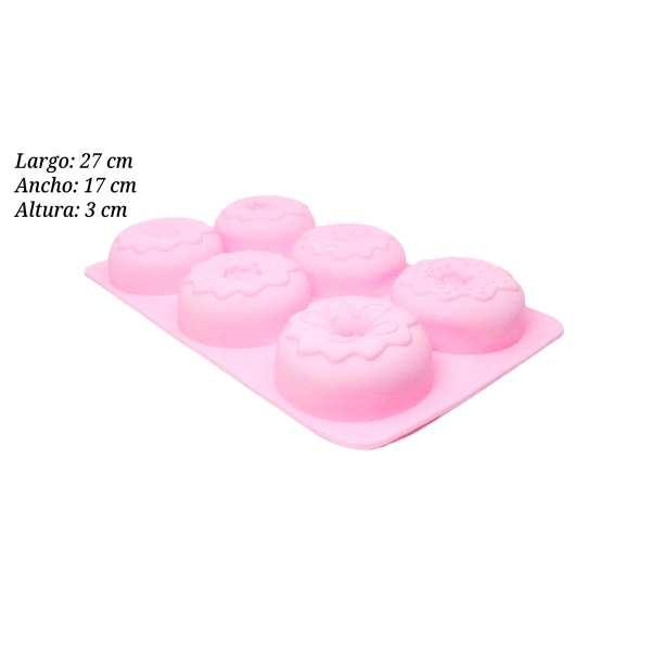 MOLDE SILICON DONAS 6 CAV 27X17X3CM SIL001377