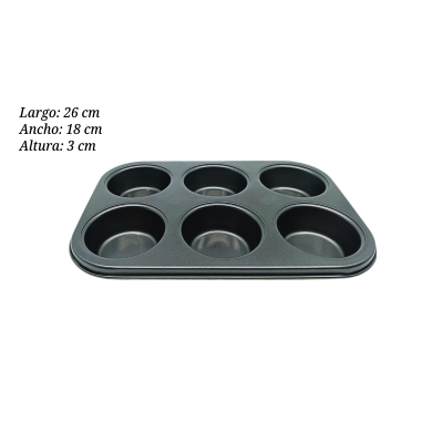 MOLDE MUFFIN AA 26X18X3CM 6 CAV TOL001085