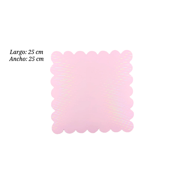 BASE CARTON CUADRADA 25CM ROSA FA