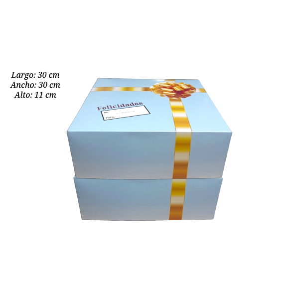 CAJA PARA PASTEL 30X30X11 TYF AZUL