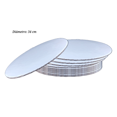 DISCO CORRUGADO BLANCO Y PLASTICO 34 CM