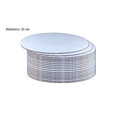 DISCO CORRUGADO BLANCO Y PLASTICO 35 CM