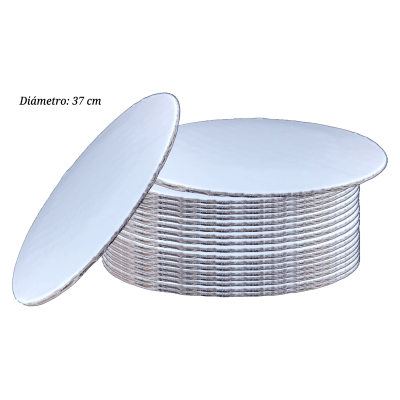 DISCO CORRUGADO BLANCO Y PLASTICO 37 CM